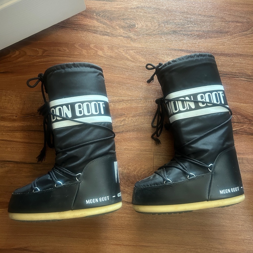 Moon Boot Black and White Winter Boots